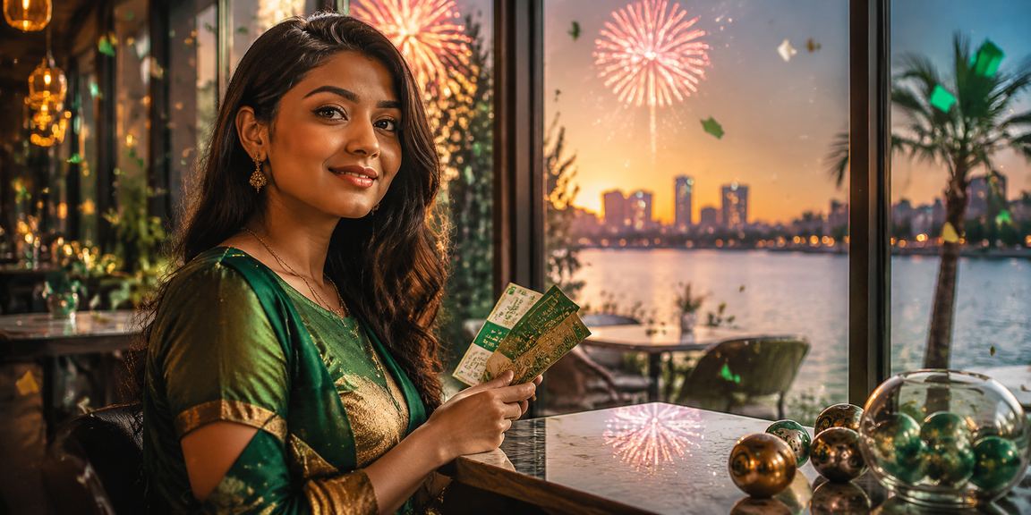 ঢাকার সৈকতে একজন ব্যবহারকারী মোবাইলে লটারি ও সাহায্য কেন্দ্র তথ্য দেখছেন